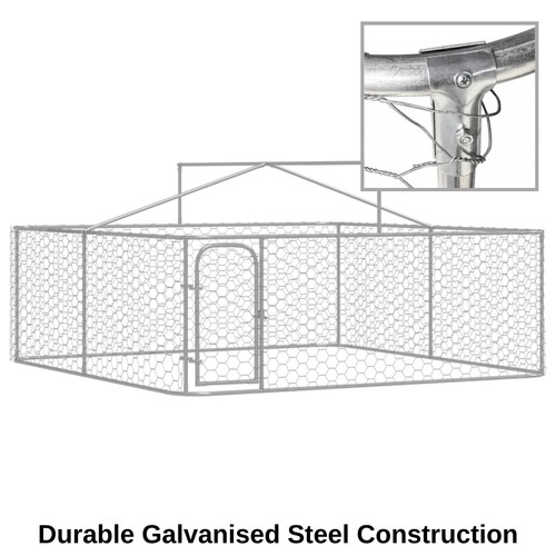 Outdoor Dog Kennel with Roof 300x300x150 cm Pet Dog Puppy Pet House Large - Picture 5 of 13