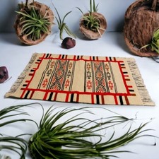 Teppich Schurwolle Beige mit Roten- Berber-Muster - SALIMA -