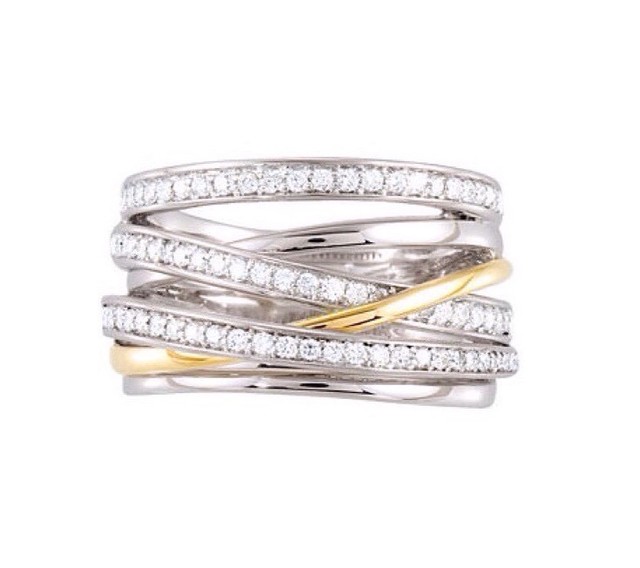 Diamond Highway Ring .50 Ct. Diamonds in 14K White