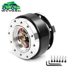Black Steering Wheel Quick Release Hub Adapter Snap Off Boss Kit  6 Holes