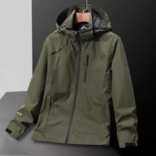 Mens Waterproof Jacket Wood Camo Coats  Windproof Fishing Hiking Hood Coat New