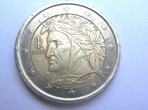 Pièce De 2 Euros Italie 2002 - Première Carte Géographique - Circulée - Collection