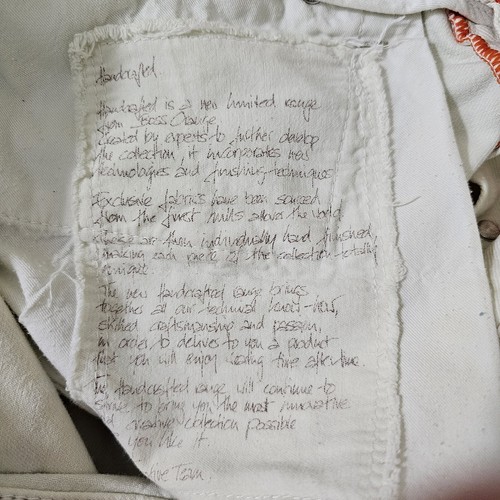 Hugo Boss Orange Label Men's Haudera Denim Jeans Off-White Stitch Detail 34 x 28 - Picture 12 of 12