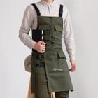 Women Men Denim Apron with Pockets Buckle Strap Baking Cooking Barber Chef Work