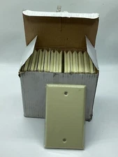 (QTY 1) Box of 25 TayMac WTI-B Blank Wall Plate Metal Ivory Textured