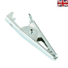10 Pack Miniature Stainless Steel Crocodile Clips - 27mm for DIY Electronics