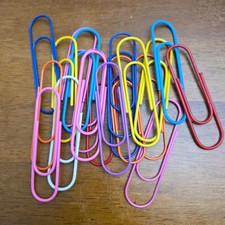 Assorted Jumbo Paper Clips Colorful Assortment 20 Count for Office School Crafts