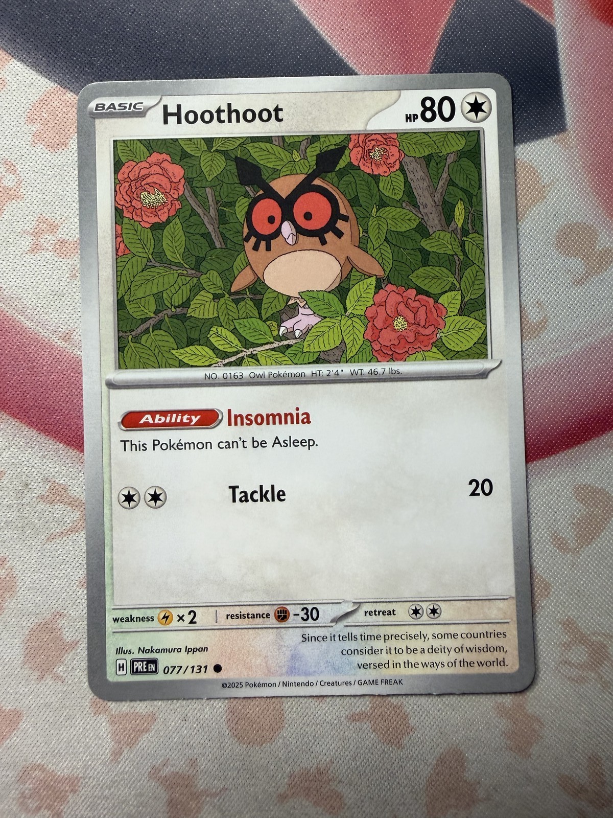 Hoothoot Common SV: Prismatic Evolutions 077/131 NM English Pokemon Card