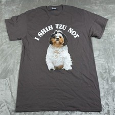 I Shih Tzu Not Shirt Mens Medium Gray Dog Breed Puppy Humor Short Sleeve Cute
