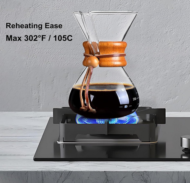 Pour Over Coffee Maker 13.5oz Glass Carafe w/ Stainless Steel Filter Dripper