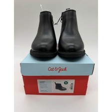 Cat Jack Toddler Tanner Boots Black Faux Leather Chelsea Ankle Boot 9