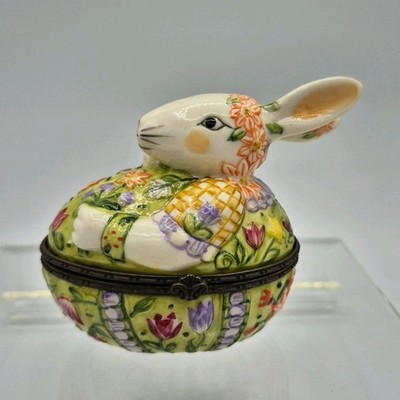Villeroy & Boch Porcelain Trinket Box Spring Bunny Roses Easter