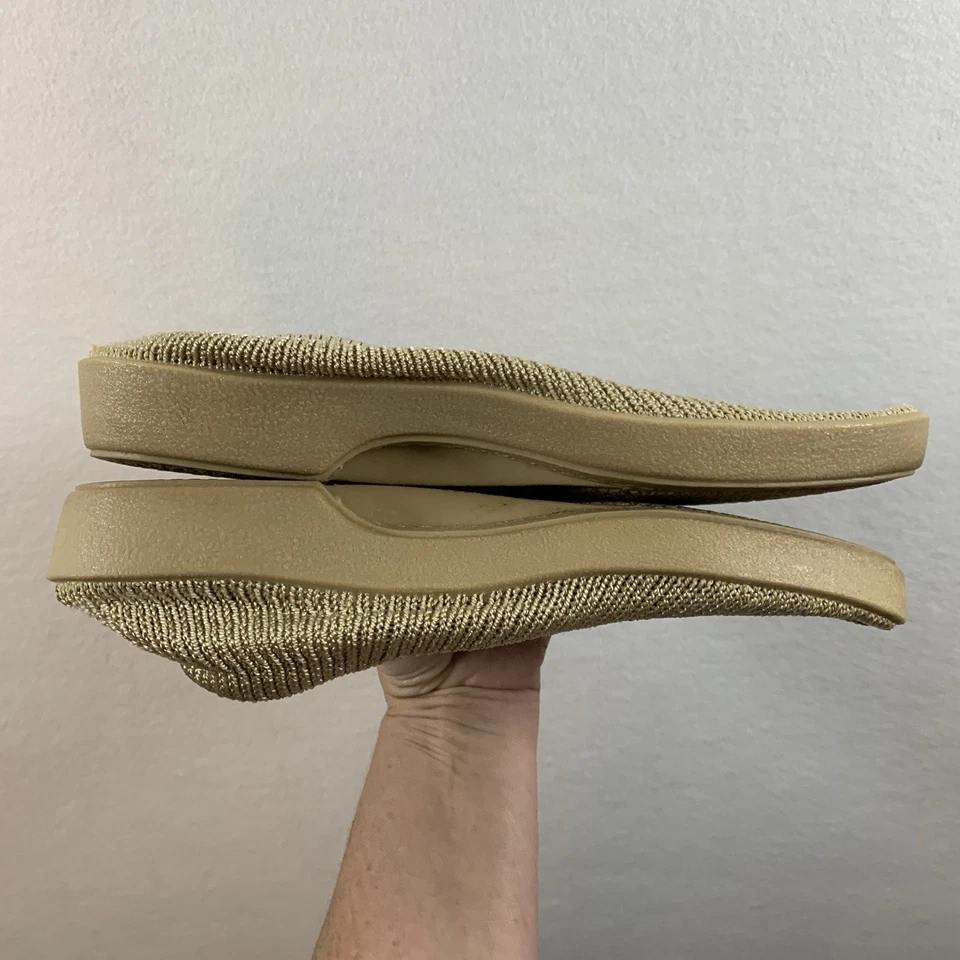 Sapatilhas Arcopedico femininas de náilon malha elástica bailarina UE 40 bege viagem Ergo - Imagem 3 de 4