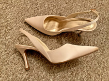 ASOS cream slingback satin wedding shoes size 8/41 vgc