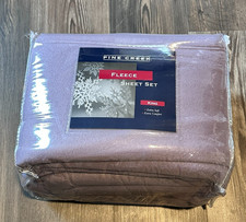 King Size Fleece Sheet Set Plum Purple Super Soft Extra Plush Polar Fleece