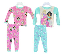 Disney Toddler Girls 4-Pc Princess Pajama Set Size 2T-3T Long Sleeve Multicolor
