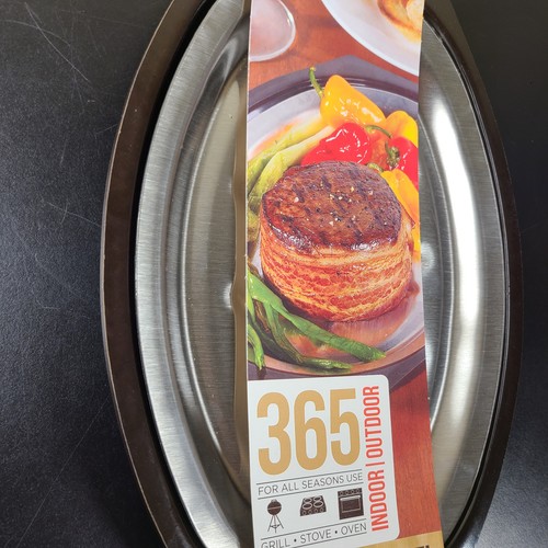 Nordic Ware 365 Stainless Steel Steak Server w/ Insulated Base Grill Oven Stove - Picture 2 of 5