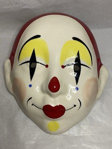 Vintage Mask. Ceramic. Clown Face, Marked, USA. Crazing