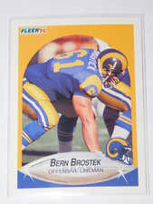 1990 FLEER FOOTBALL UPDATE BERN BROSTEK ROOKIE CARD #U-52. rookie card picture
