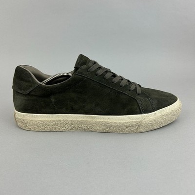 AllSaints Sneaker Gr. UK12 Transparent Dunkelgrau Leder Low Top Herren Sneaker Schuhe