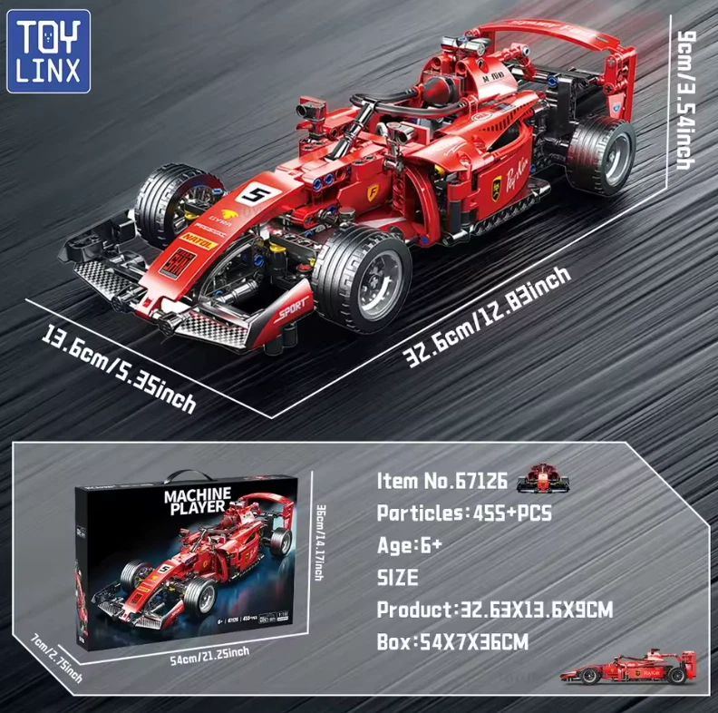 1:18 Formula Race Car 455PCS RC Building Block Kit Remote Control Toy Gift UK FS - Image 2 of 4