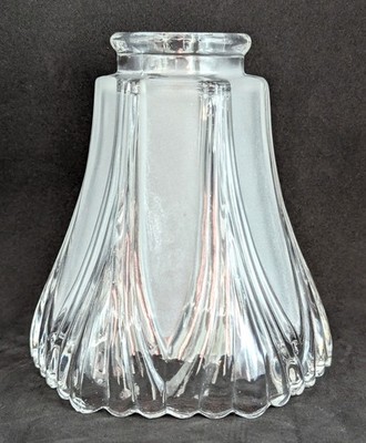 NOS! Art Deco Style Bell Shape Glass Light Shade, 2-1/4  Fitter 4-3/4  dia.