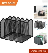 Multifunctional Mesh File Sorter - 5 Sections for Ultimate Desk Organization