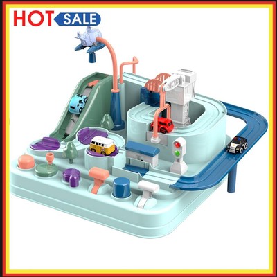 Kids DIY Linking Parking Building Toys Automobile Rail Adventure Car Toy Set