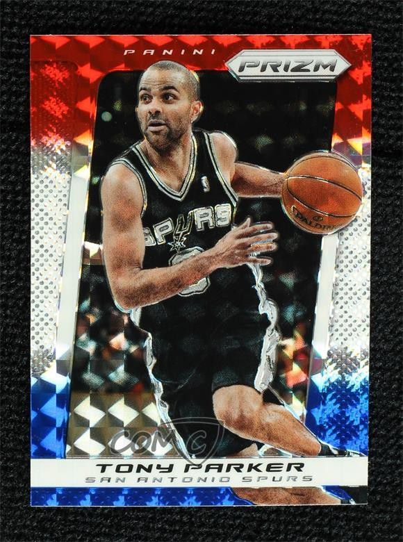 2013-14 Panini Prizm Red White & Blue Mosaic Prizm Tony Parker #59 HOF 00ur