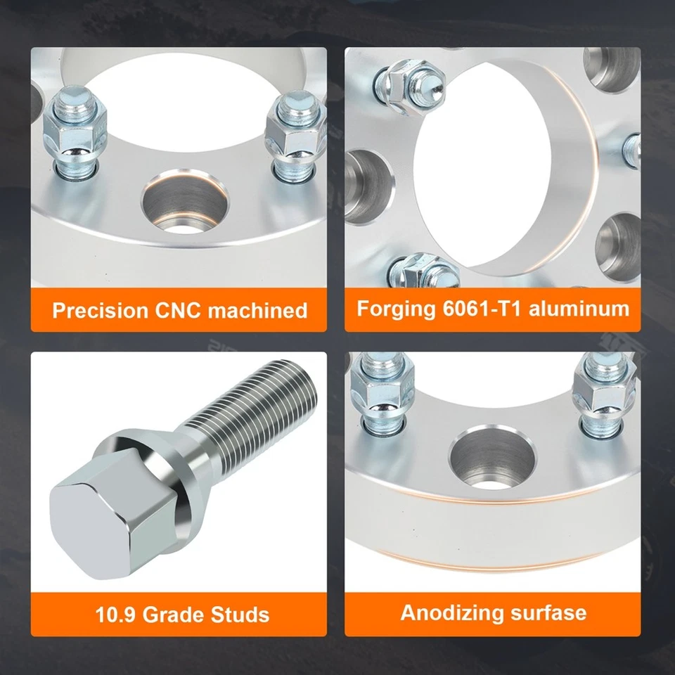 4 adaptadores de rueda de 1,5" 14x2 de 5x135 a 5x127 aptos para Ford F-150 2000-2003 5 orejetas Foto 3 de 4