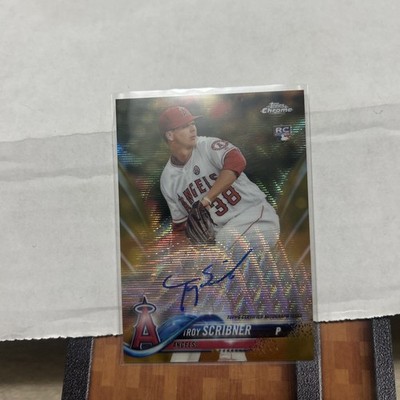 2018 Topps Chrome Rookie Autographs Troy Scribner #RA-TS Gold Wave Refractor /50