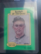 1987 Hygrade Baseball's All-Time Greats - Ty Cobb Green Border/ Hat Logo Visible