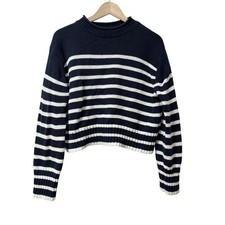 J Crew Womens Heritage Roll Neck Heavyknit Sweater Size S Blue Fisherman Preppy