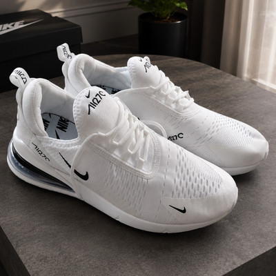 Nike Air Max 270 Herren Sneaker Low Top Weiß/Schwarz EU 42 Mesh Schnürung