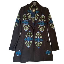 Free People Cardigan Size S Aztec Geometric Wool Boho Southwestern Coatigan
