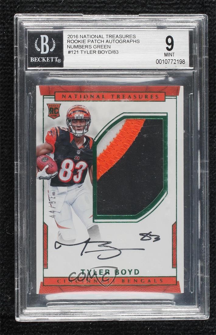 2016 National Treasures Emerald 44/83 Tyler Boyd RPA Rookie Patch Auto RC 17a5