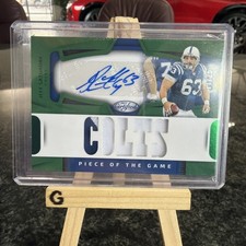 2025 Panini Certified Piece of the Game Signatures Green Jeff Saturday POGS-JSY