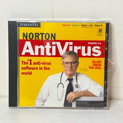 Symantec Norton Anti-Virus 5.0 Windows 3.1 95 98 NT Software CD-ROM PC *B2G2*