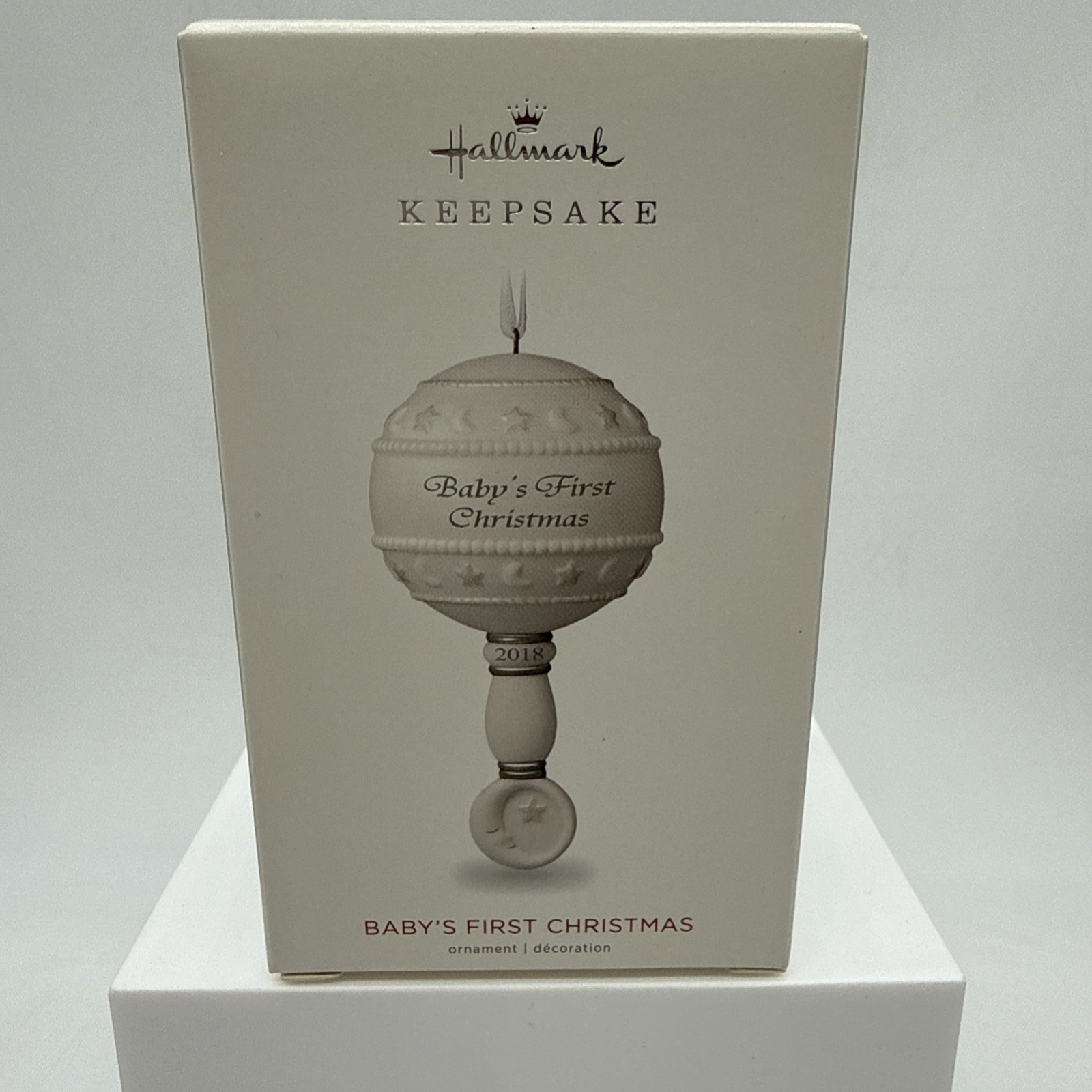 Hallmark Baby Rattle Hallmark Keepsake Baby's First Christmas 2018 White Rattle -- NEW | eBay