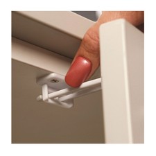 2 Cabinet Locks Child Safety Latch Baby Proof Lock Drawer White Twin Pin Latch
