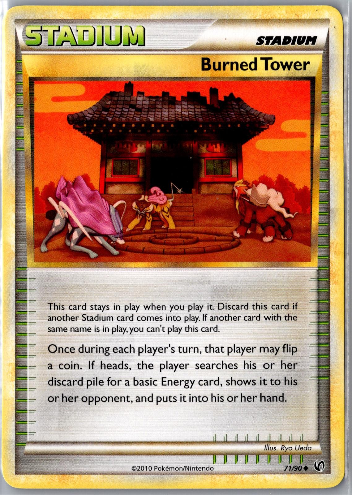 Burned Tower 71/90 Uncommon HGSS Undaunted Pokemon Lightly Played
