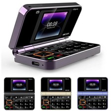Cellulari Sbloccato V8 Pro Pieghevole Flip Pulsante Grande Doppia SIM Doppio Schermo