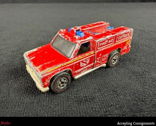 Vintage 1975 Original Mattel Hot Wheels Redline Emergency Squad Fire Truck