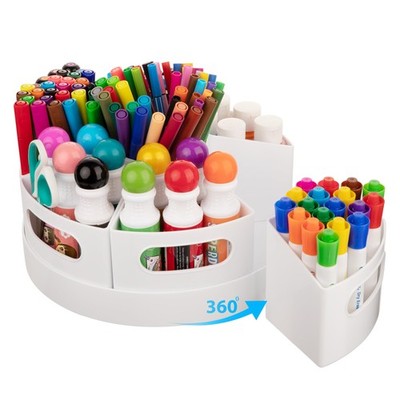 Art Supplies Organizer, Extra Large 360° Rotating Desk Organizer with 7 Remov...
