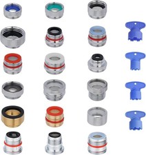 18 Pieces Faucet Adapter Kit, Brass Aerator Adapter Set for Faucet Tap with Remo