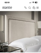 Luxury Floor Standing Double Bed Headboard In Silver Naples Velvet Fabric