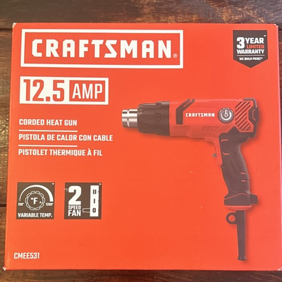 #ad Craftsman CMEE531 Corded Electric Heat Gun 12.5 Amp Red Variable Temperature $50.00