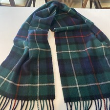 James Pringle Weavers Scotland 100 Lambswool Tartan Navy  Green Plaid Scarf