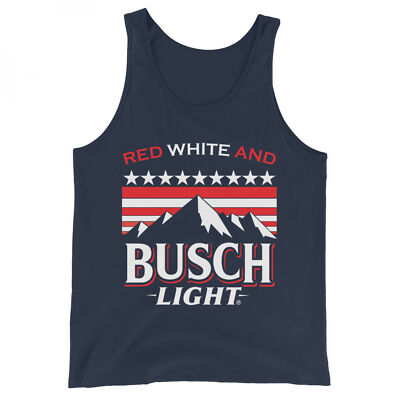 Busch Light Red White and Busch Light Mountains Navy Tank Top Grey