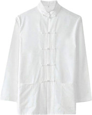 Traditional Long Sleeve Tang Kung Fu Uniform Men'S Shirt